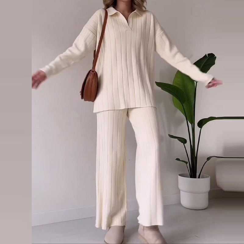 Women’s Casual Polo Collar Outfit Set